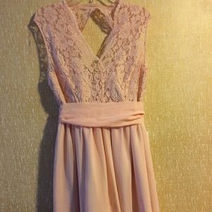 Pink laced dress size 14